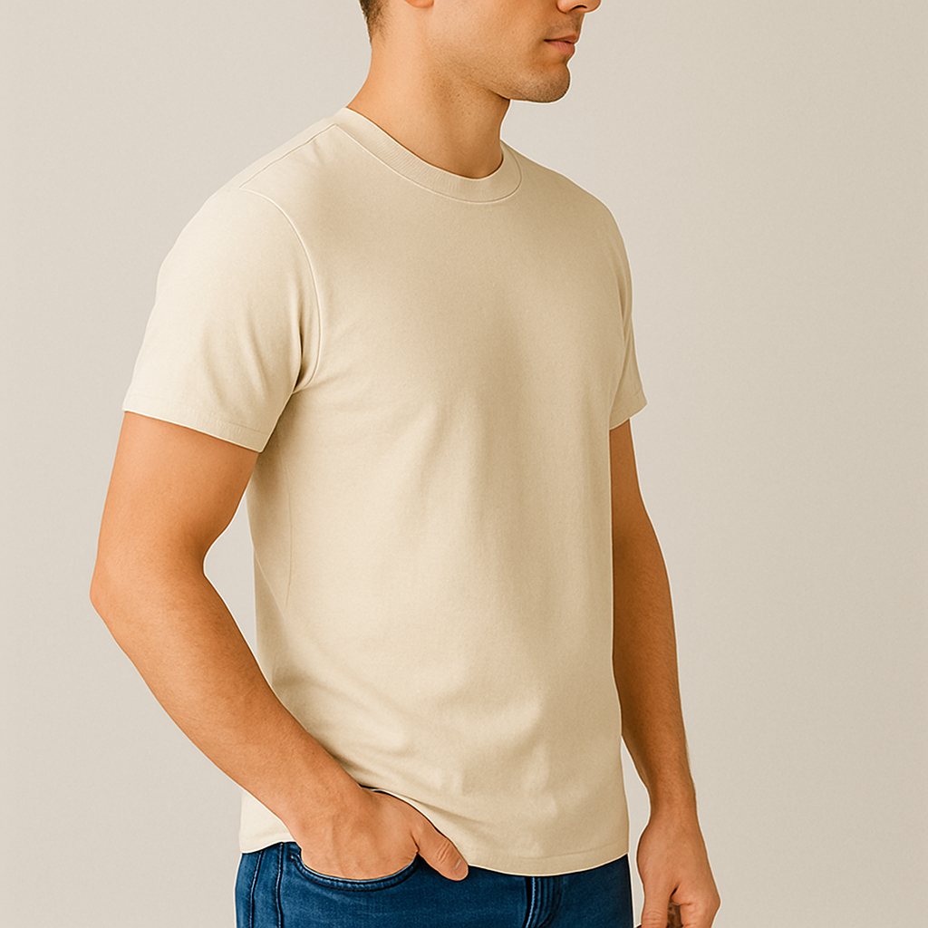 Camiseta Lisa Bege Premium - Imagem 2